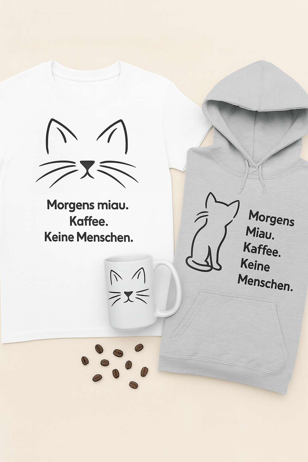 Morgens Miau. Kaffee. Keine Menschen