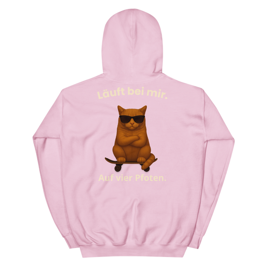 Läuft bei mir – Cool Cat Edition 🕶️ | Hoodie – Light Pink